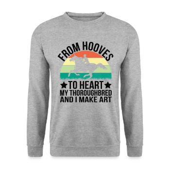 Thoroughbred Horse Racing Riding Equestian Horses - Unisex Sweatshirt - salt & pepper - Front - Alina (178cm) & Michal (187cm)