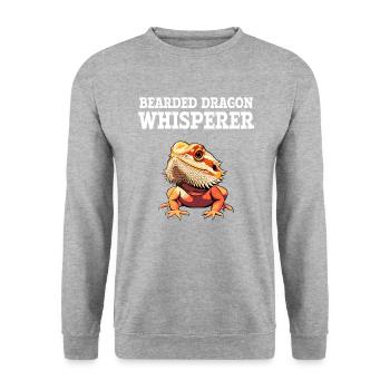 bearded dragon whisperer, reptile bearded - Unisex Pullover - Weißgrau meliert - Vorne - Alina (178cm) & Michal (187cm)