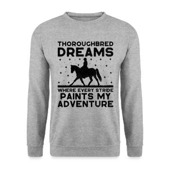 Courses de chevaux pur-sang Équitation Chevaux équestres - Sweat-shirt Unisexe - gris chiné - Devant - Alina (178cm) & Michal (187cm)