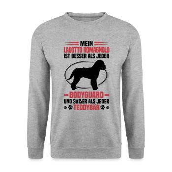 Lagotto Romagnolo protects me water dog - Unisex Sweatshirt - salt & pepper - Front - Alina (178cm) & Michal (187cm)