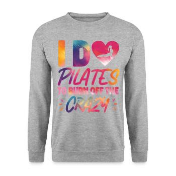 Instructeur de Pilates Enseignant - Sweat-shirt Unisexe - gris chiné - Devant - Alina (178cm) & Michal (187cm)