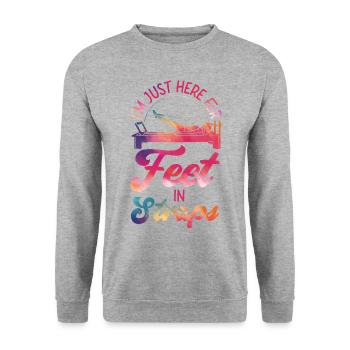 Instructeur de Pilates Professeur - Sweat-shirt Unisexe - gris chiné - Devant - Alina (178cm) & Michal (187cm)