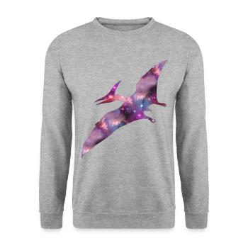 Pterosaur Space Dinosaur Dino Pterosauria - Unisex Sweatshirt - salt & pepper - Front - Alina (178cm) & Michal (187cm)