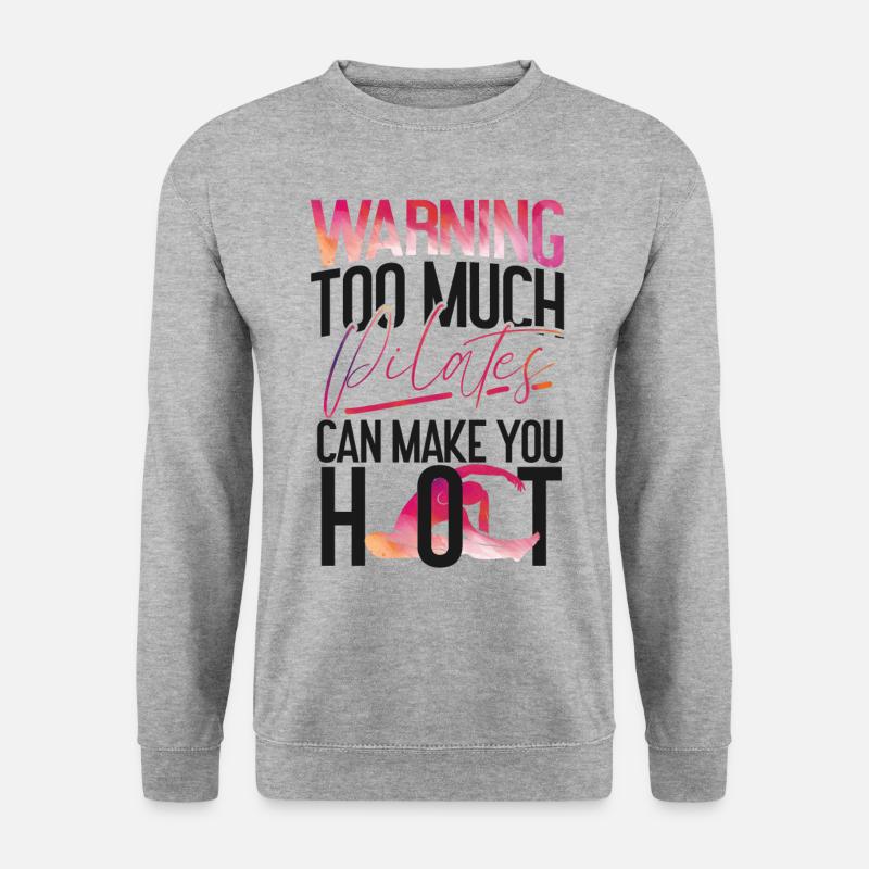 Pilates Instructor Teacher Warning - Unisex Pullover - Weißgrau meliert