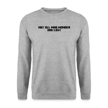 Wandern - Not all who wander are lost - Unisex Pullover - Weißgrau meliert - Vorne - Alina (178cm) & Michal (187cm)