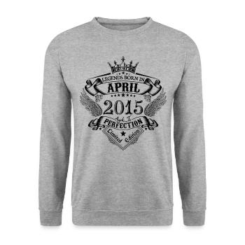 anniversaire Avril 2015 avril anniversaire 2015 - Sweat-shirt Unisexe - gris chiné - Devant - Alina (178cm) & Michal (187cm)