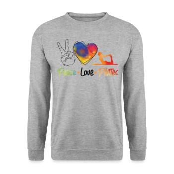 Pilates Instructor Teacher - Unisex Pullover - Weißgrau meliert - Vorne - Alina (178cm) & Michal (187cm)