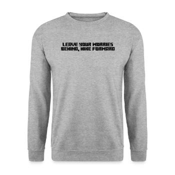 Hiking - Leave your worries behind, hike forward - Unisex Sweatshirt - salt & pepper - Front - Alina (178cm) & Michal (187cm)