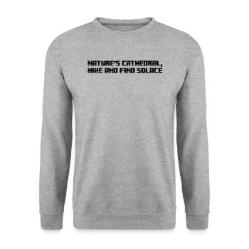 Wandern - Nature's cathedral, hike and find - Unisex Pullover - Weißgrau meliert - Vorne - Alina (178cm) & Michal (187cm)