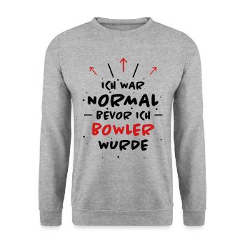 Bowling Spruch Bowlingspieler Witz Bowler Geschenk - Unisex Pullover - Weißgrau meliert - Vorne - Alina (178cm) & Michal (187cm)
