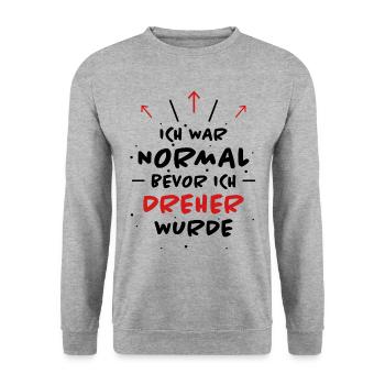 Dreher Spruch Drehmaschinen Lustig Dreher Geschenk - Unisex Pullover - Weißgrau meliert - Vorne - Alina (178cm) & Michal (187cm)