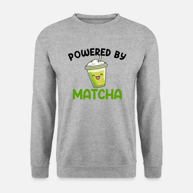 powered by matcha, matcha - Unisex Sweatshirt - salt & pepper