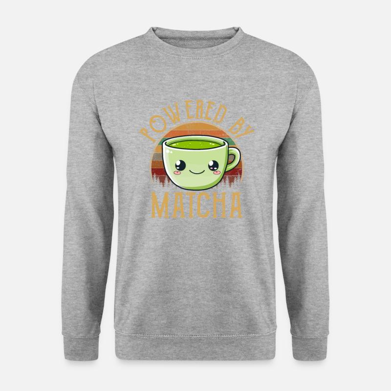 powered by matcha, matcha - Unisex Sweatshirt - salt & pepper