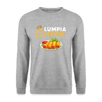 Lumpia Queen, food filipino - Unisex Pullover - Weißgrau meliert - Vorne - Alina (178cm) & Michal (187cm)