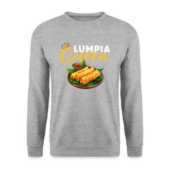Lumpia Queen, food filipino - Unisex Pullover - Weißgrau meliert - Vorne - Alina (178cm) & Michal (187cm)