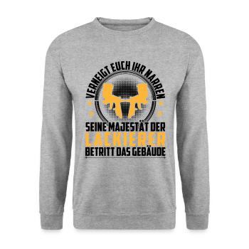 Vehicle Painter His Majesty the Car Painter - Unisex Sweatshirt - salt & pepper - Front - Alina (178cm) & Michal (187cm)