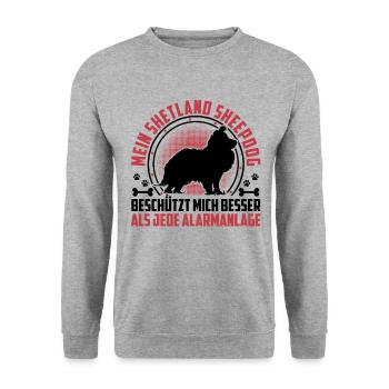 Sheltie Protects Me Shetland Sheepdog - Unisex Sweatshirt - salt & pepper - Front - Alina (178cm) & Michal (187cm)