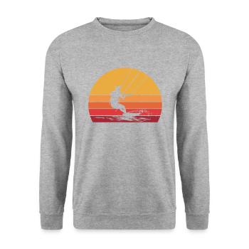 Kitesurfing kiteboarding lover - Unisex Pullover - Weißgrau meliert - Vorne - Alina (178cm) & Michal (187cm)