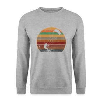 Kitesurfing kiteboarding lover - Unisex Pullover - Weißgrau meliert - Vorne - Alina (178cm) & Michal (187cm)