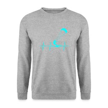 Kitesurfing kiteboarding lover - Unisex Pullover - Weißgrau meliert - Vorne - Alina (178cm) & Michal (187cm)