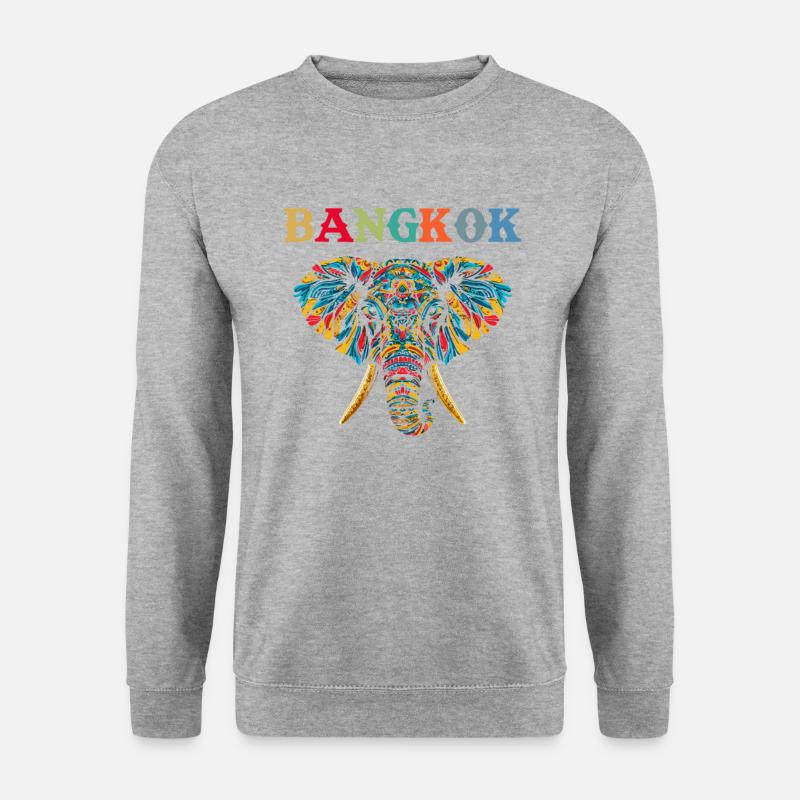 Elephant Thailand - Unisex Pullover - Weißgrau meliert