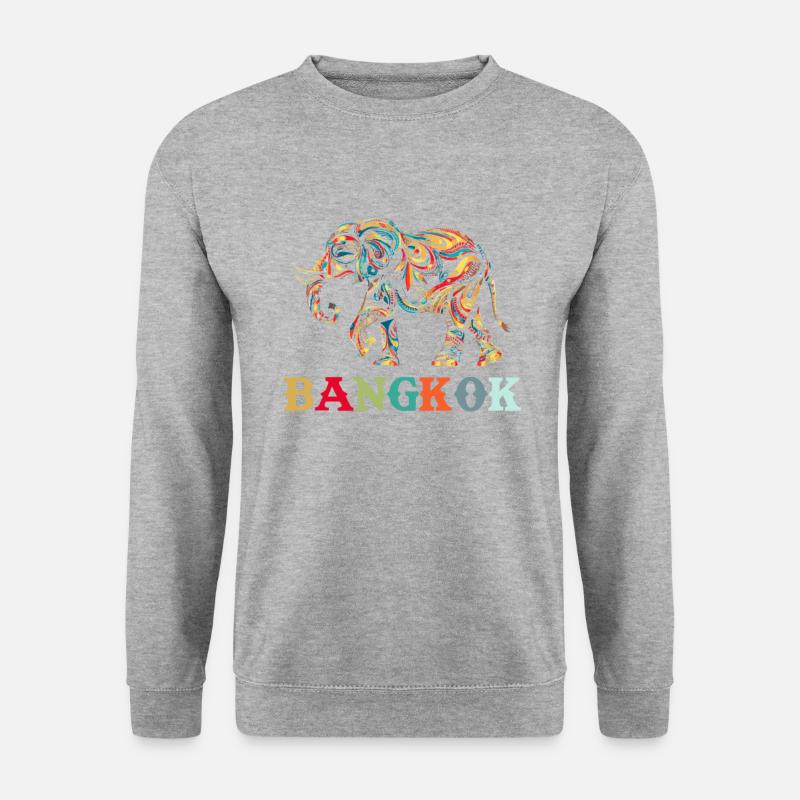 Elephant Thailand - Unisex Pullover - Weißgrau meliert