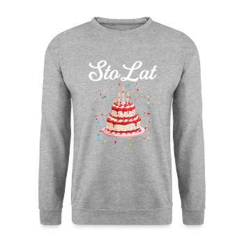 sto lat polska poland birthdays - Unisex Pullover - Weißgrau meliert - Vorne - Alina (178cm) & Michal (187cm)