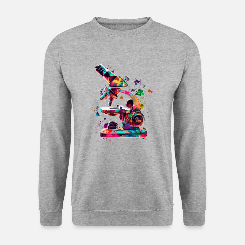 Microscopy Scientist Biologist Microscope - Unisex Sweatshirt - salt & pepper