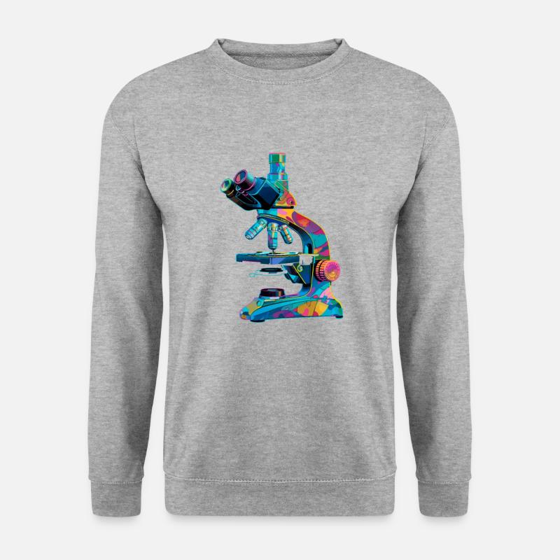 Microscopy Scientist Biologist Microscope - Unisex Pullover - Weißgrau meliert