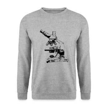 Microscopy Scientist Biologist Microscope - Unisex Sweatshirt - salt & pepper - Front - Alina (178cm) & Michal (187cm)
