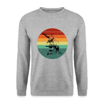 Microscopy Scientist Biologist Microscope - Unisex Sweatshirt - salt & pepper - Front - Alina (178cm) & Michal (187cm)