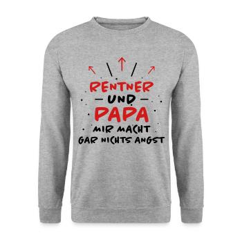 Rentner Spruch Rente Ruhestand Rentner Geschenk - Unisex Pullover - Weißgrau meliert - Vorne - Alina (178cm) & Michal (187cm)