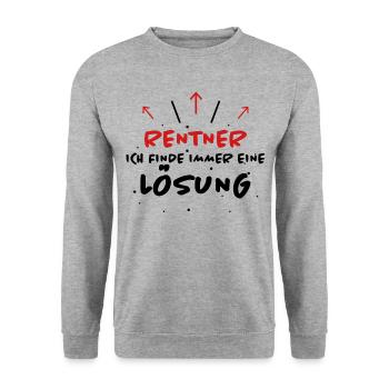 Rentner Spruch Rente Ruhestand Rentner Geschenk - Unisex Pullover - Weißgrau meliert - Vorne - Alina (178cm) & Michal (187cm)