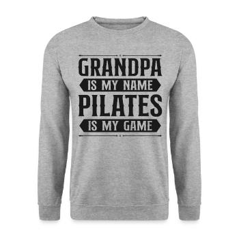 Instructeur de Pilates Enseignant Grand-père - Sweat-shirt Unisexe - gris chiné - Devant - Alina (178cm) & Michal (187cm)