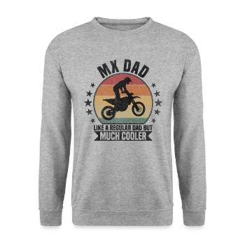 MX Dad Motocross - Unisex Sweatshirt - salt & pepper - Front - Alina (178cm) & Michal (187cm)
