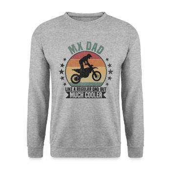 MX Dad Motocross - Unisex Sweatshirt - salt & pepper - Front - Alina (178cm) & Michal (187cm)