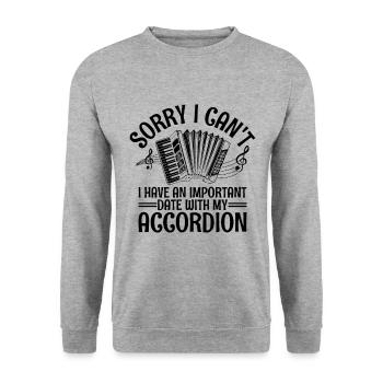Tut mir leid, dass ich nicht kann, dass ich ein wichtiges Date mit meinem Konto habe - Unisex Pullover - Weißgrau meliert - Vorne - Alina (178cm) & Michal (187cm)