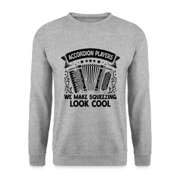 Joueurs d’accordéon que nous rendons pressant look cool acco - Sweat-shirt Unisexe - gris chiné - Devant - Alina (178cm) & Michal (187cm)