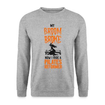 Instructeur de Pilates Enseignant - Sweat-shirt Unisexe - gris chiné - Devant - Alina (178cm) & Michal (187cm)