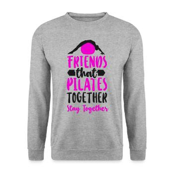 Pilates Instructor Teacher Friends - Unisex Sweatshirt - salt & pepper - Front - Alina (178cm) & Michal (187cm)