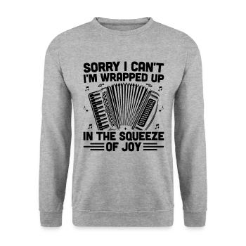 Désolé, je ne peux pas, je suis enveloppé dans la pression de la joie - Sweat-shirt Unisexe - gris chiné - Devant - Alina (178cm) & Michal (187cm)