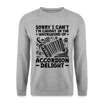 Sorry I Can't I'm Caught In The Whirlwind Of Accor - Unisex Sweatshirt - salt & pepper - Front - Alina (178cm) & Michal (187cm)