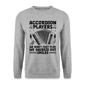 Accordion Players We Don't Just Play We Squeeze Ou - Unisex Sweatshirt - salt & pepper - Front - Alina (178cm) & Michal (187cm)