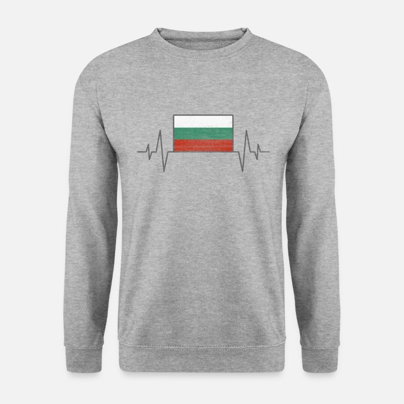 Bulgarien Herzschlag - Unisex Pullover - Weißgrau meliert