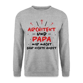 Architekt Spruch Architektur Architekt Geschenk - Unisex Pullover - Weißgrau meliert - Vorne - Alina (178cm) & Michal (187cm)