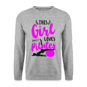 Pilates Instructor Teacher Girl - Unisex Pullover - Weißgrau meliert - Vorne - Alina (178cm) & Michal (187cm)