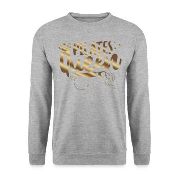 Pilates Instructor Teacher Queen - Unisex Pullover - Weißgrau meliert - Vorne - Alina (178cm) & Michal (187cm)