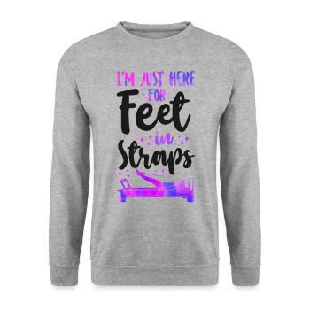 Instructeur de Pilates Enseignant Je suis - Sweat-shirt Unisexe - gris chiné - Devant - Alina (178cm) & Michal (187cm)