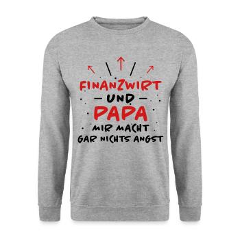Finanzwirt Spruch Job Lustiges Finanzwirt Geschenk - Unisex Pullover - Weißgrau meliert - Vorne - Alina (178cm) & Michal (187cm)