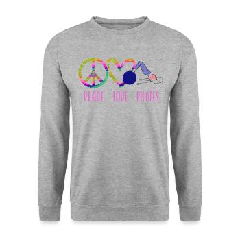 Pilates Instructor Teacher Peace - Unisex Pullover - Weißgrau meliert - Vorne - Alina (178cm) & Michal (187cm)